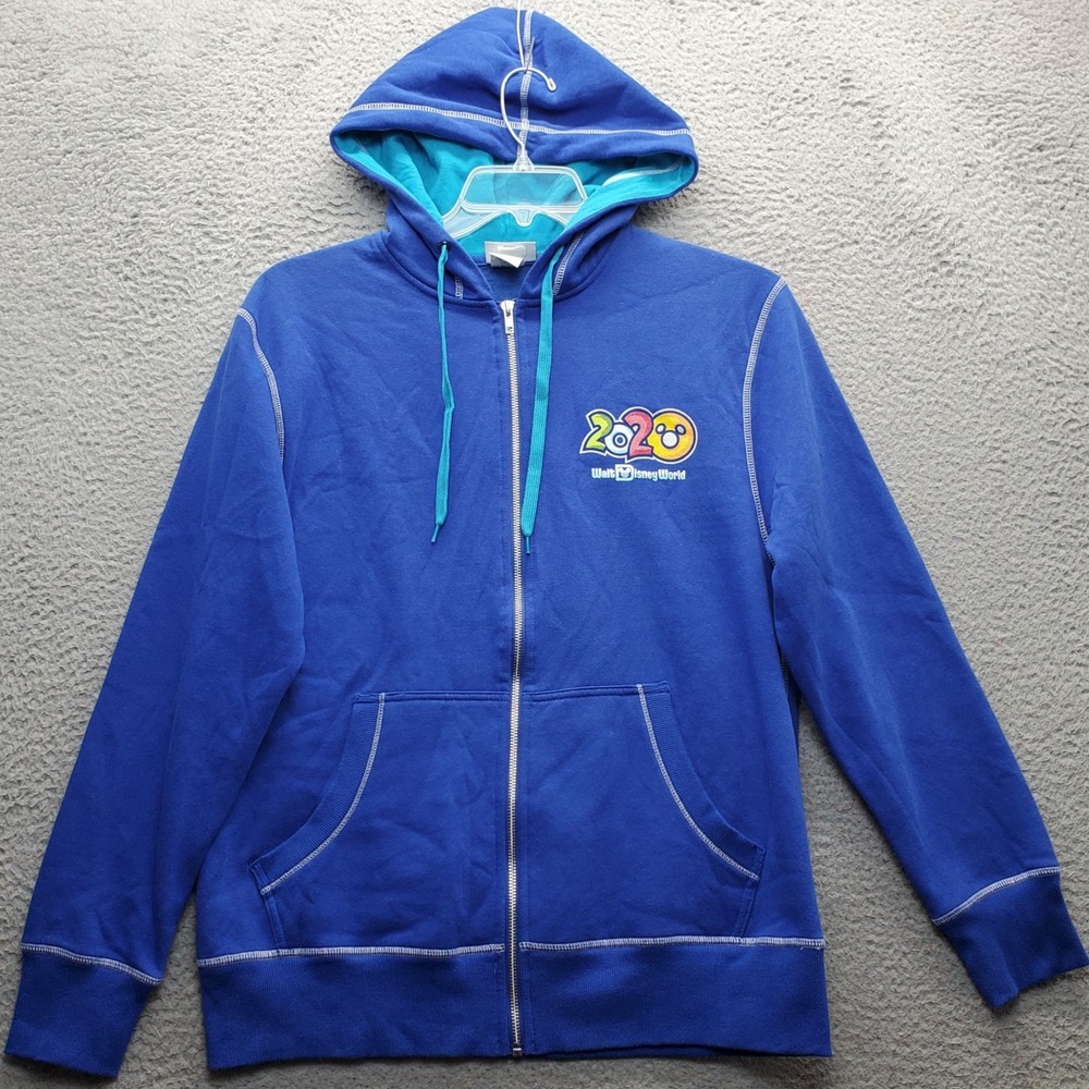 Disney Parks Hoodie Mens M Blue Walt Disney World 2020 Mickey Mouse & Friends